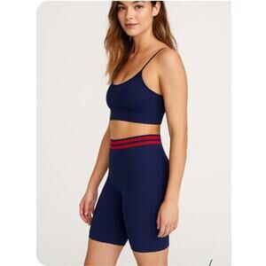 Victoria's Secret Pink Active Women's High Waist Bike Shorts Yoga Blue Size XL